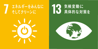 7 エネルギーをみんなにそしてクリーンに 13 気候変動に具体的な対策を